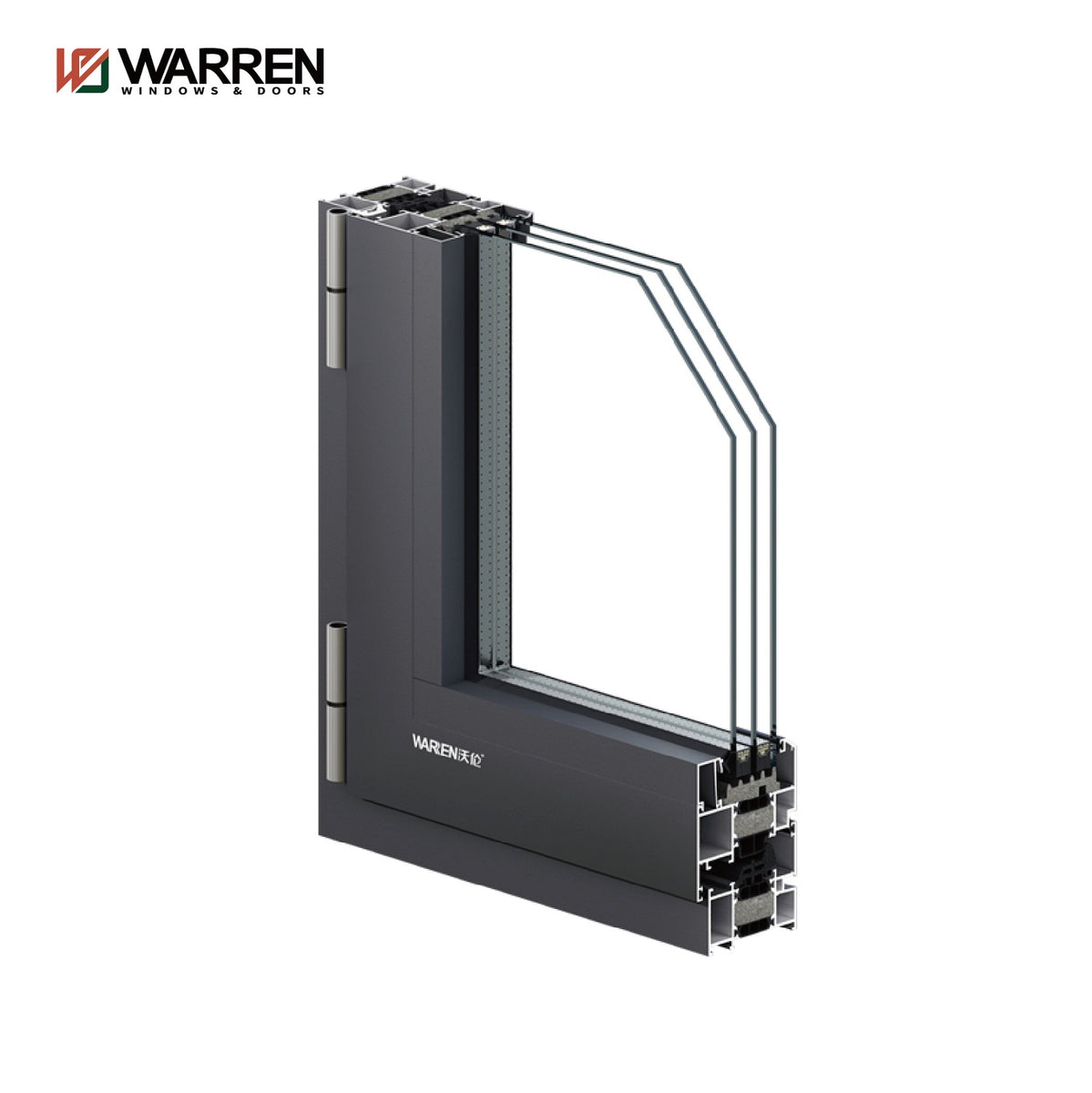 Warren 75 Aluminum double glass casement window color customized used ...